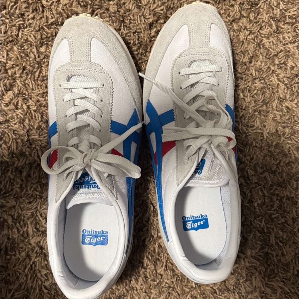 Onitsuka Tiger by Asics Beige and Blue Women's Sneakers - Picture 5 of 5